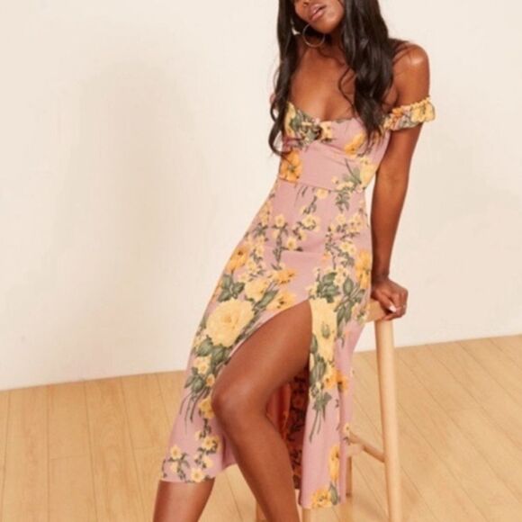 Reformation Dresses & Skirts - Reformation cordova off the shoulder midi dress
antionette floral